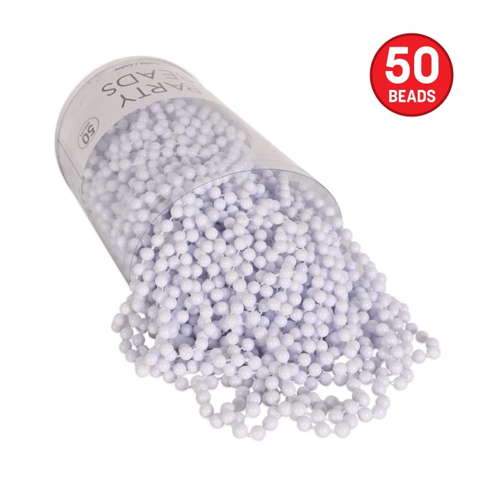 Party Beads White 50ct