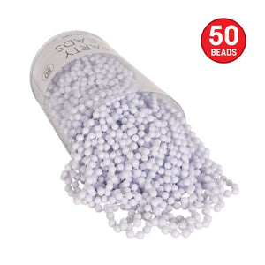 Party Beads White 50ct