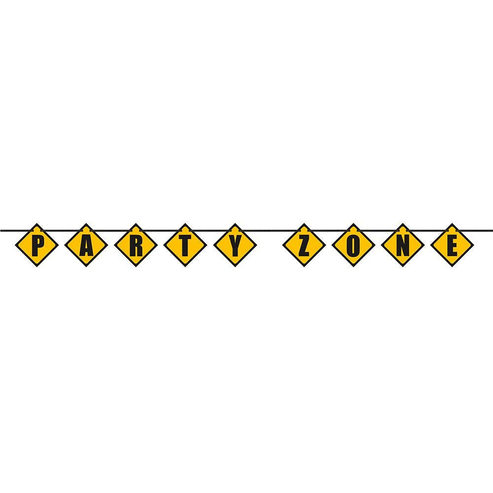 Construction Party Zone Block Banner