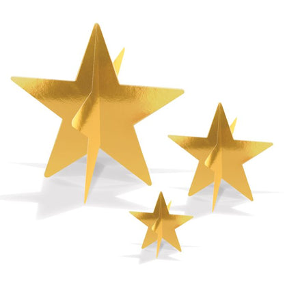 3-D Foil Star Centerpieces | Gold