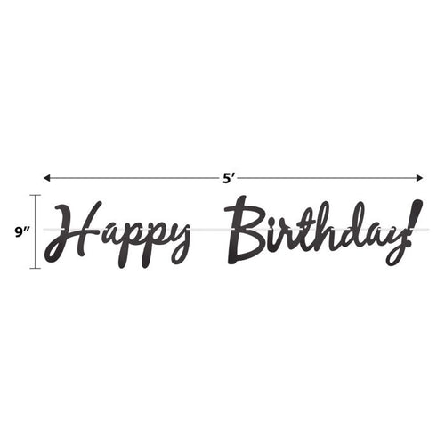 Black Happy Birthday Streamer | Generic Birthday