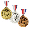 Gold, Silver & Bronze Medals w/Ribbon 3pk