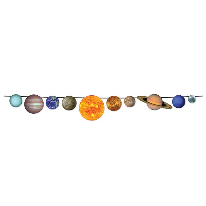 Illustration of the solar system planets on a white background