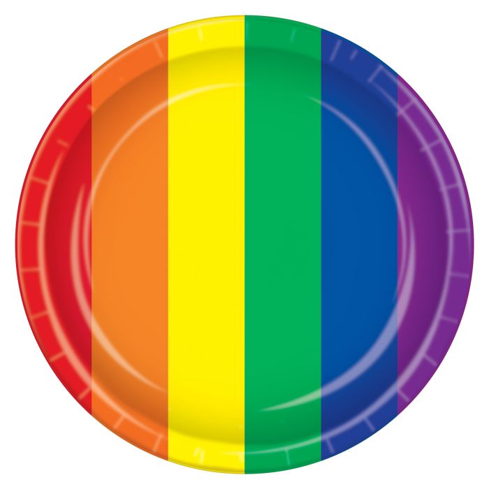 Rainbow 7in dessert Plates 8ct