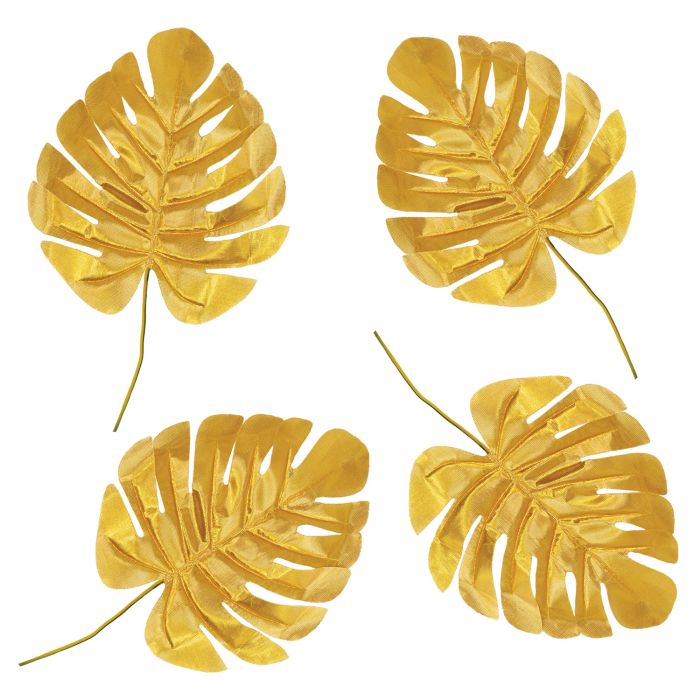 Fabric Gold Palm Leaves