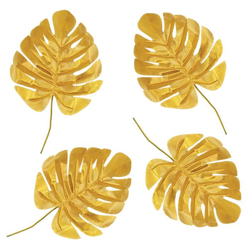 Fabric Gold Palm Leaves