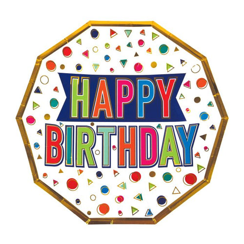 Happy Birthday Decagon Plates