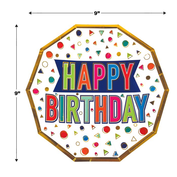 Happy Birthday Decagon Plates