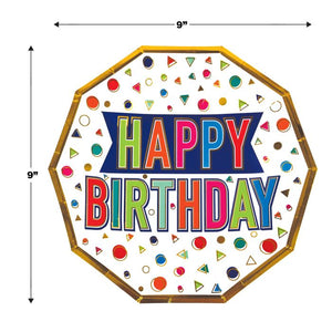 Happy Birthday Decagon Plates