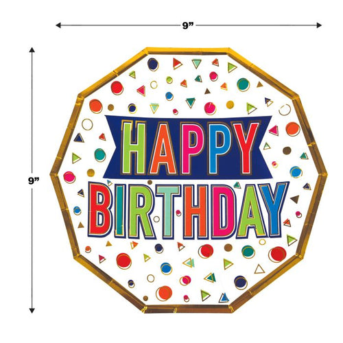 Happy Birthday Decagon Plates