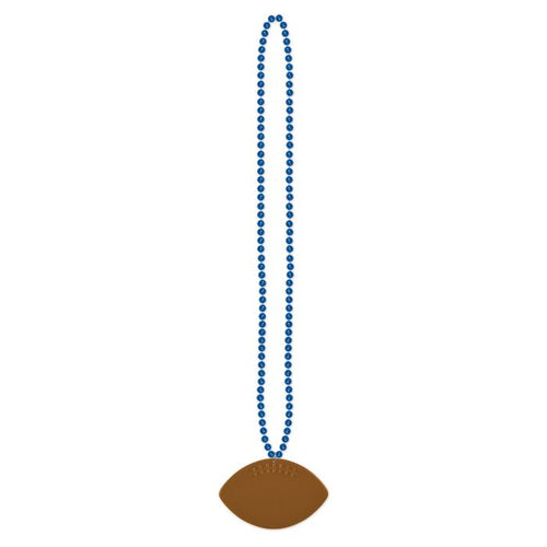 Bead w/Football Medallion Blue