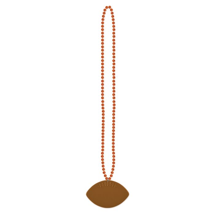 Bead w/Football Medallion Orange
