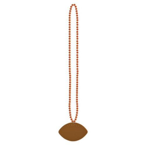 Bead w/Football Medallion Orange