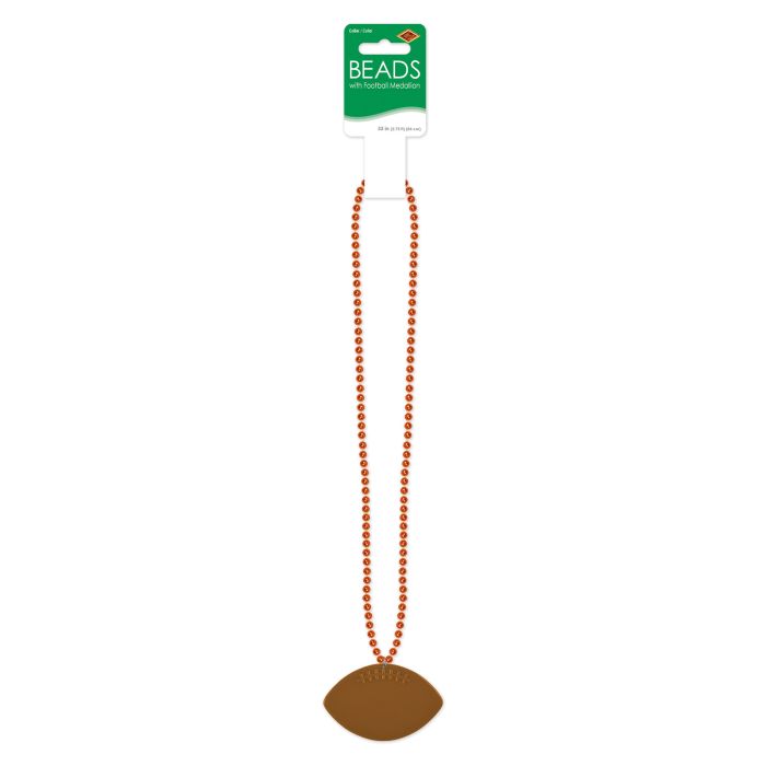 Bead w/Football Medallion Orange