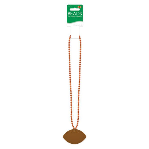 Bead w/Football Medallion Orange