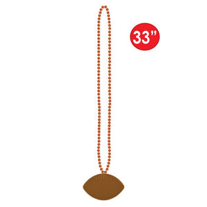 Bead w/Football Medallion Orange