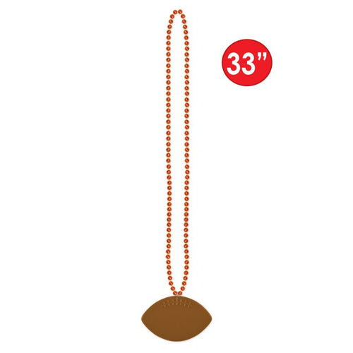 Bead w/Football Medallion Orange