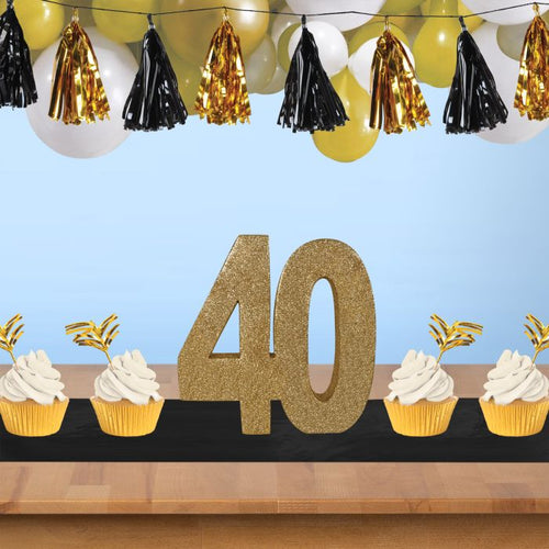 3-D Glittered "40" Centerpiece