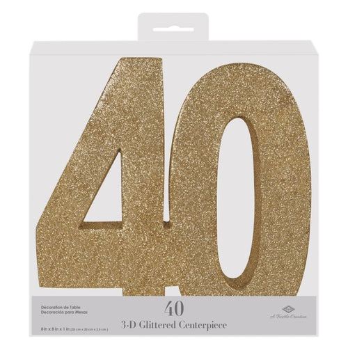3-D Glittered "40" Centerpiece