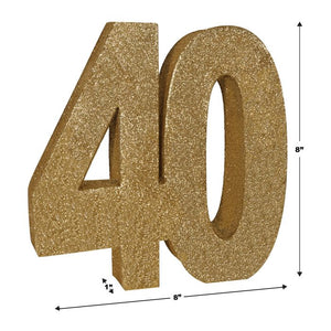 3-D Glittered "40" Centerpiece