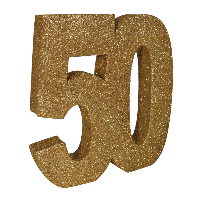3-D Glittered "50" Centerpiece