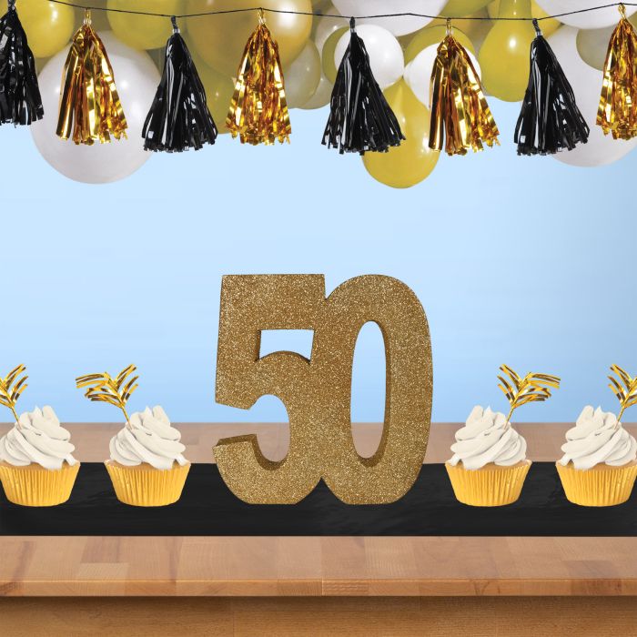 3-D Glittered "50" Centerpiece