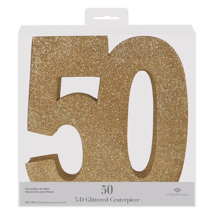 3-D Glittered "50" Centerpiece