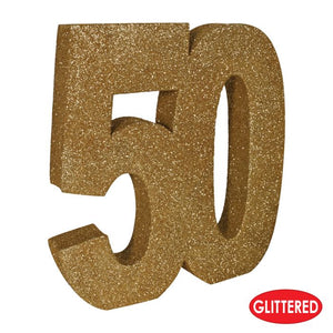 3-D Glittered "50" Centerpiece