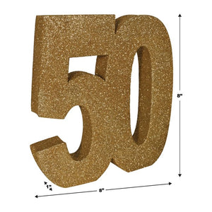 3-D Glittered "50" Centerpiece