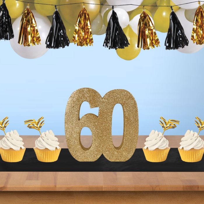 3-D Glittered "60" Centerpiece