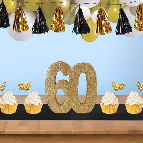 3-D Glittered "60" Centerpiece