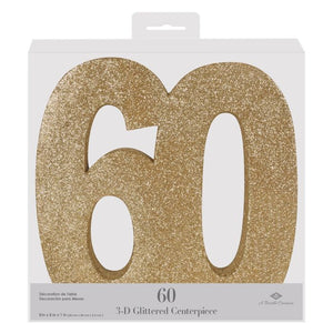 3-D Glittered "60" Centerpiece