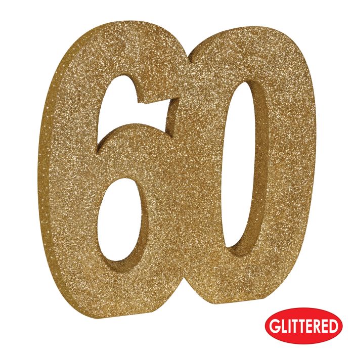 3-D Glittered "60" Centerpiece