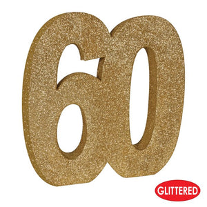 3-D Glittered "60" Centerpiece