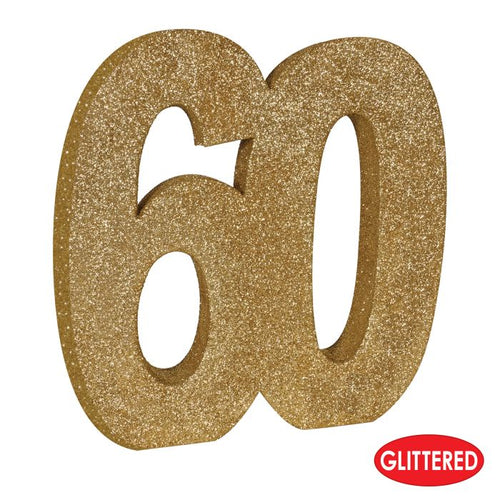 3-D Glittered "60" Centerpiece