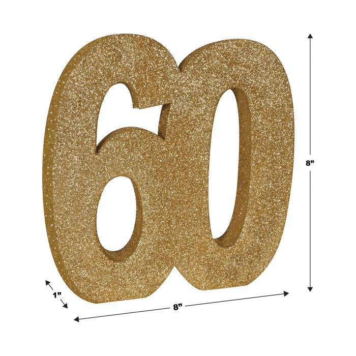 3-D Glittered "60" Centerpiece