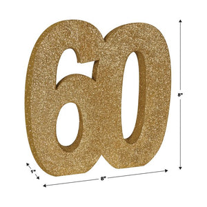 3-D Glittered "60" Centerpiece