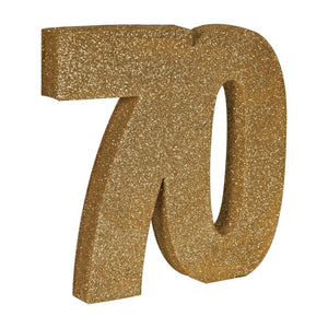 3-D Glittered "70" Centerpiece