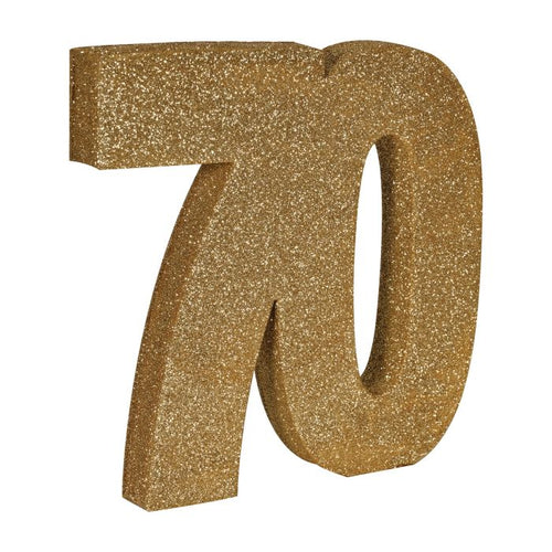 3-D Glittered "70" Centerpiece