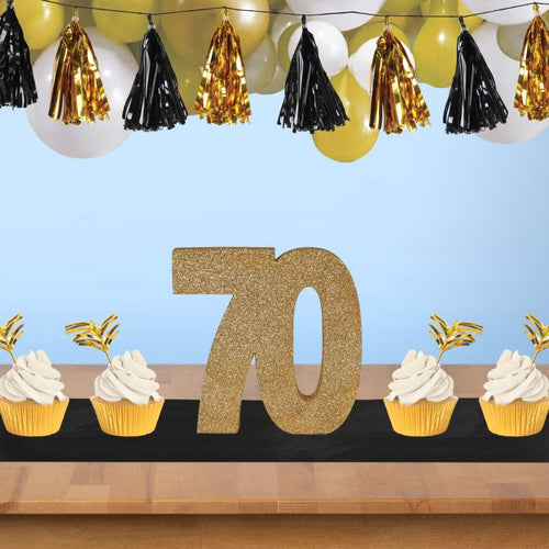 3-D Glittered "70" Centerpiece