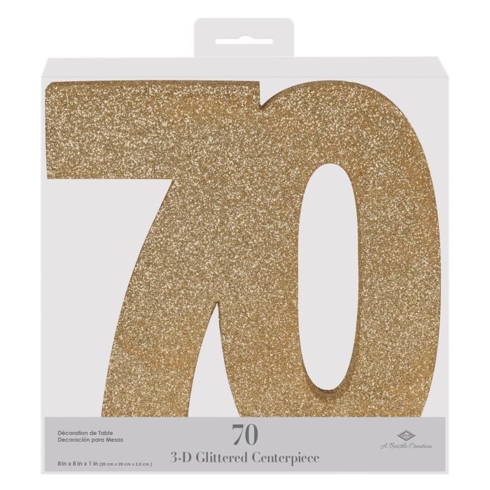 3-D Glittered "70" Centerpiece