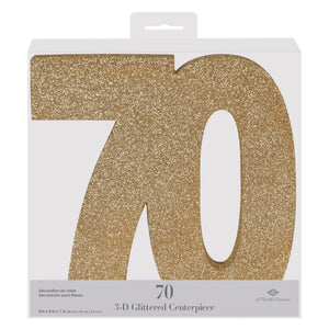 3-D Glittered "70" Centerpiece