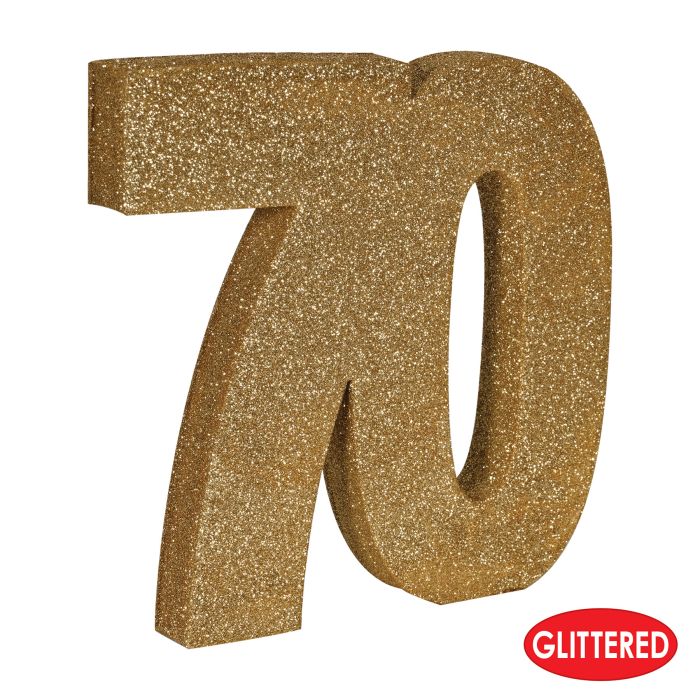 3-D Glittered "70" Centerpiece
