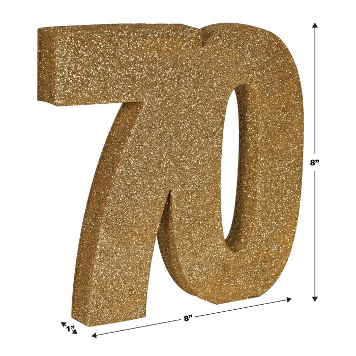 3-D Glittered "70" Centerpiece