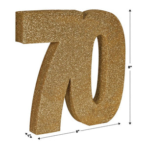 3-D Glittered "70" Centerpiece