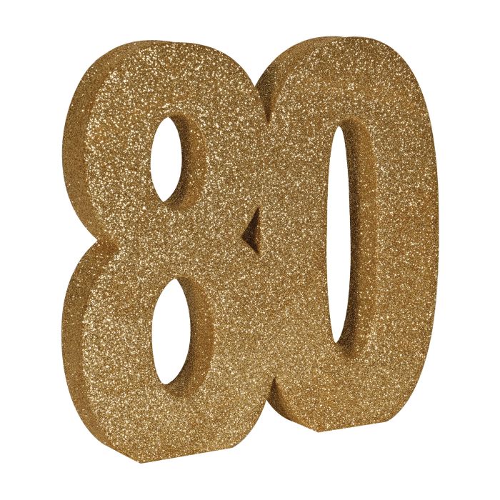 3-D Glittered "80" Centerpiece