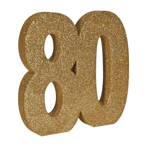 3-D Glittered "80" Centerpiece