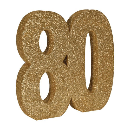3-D Glittered "80" Centerpiece