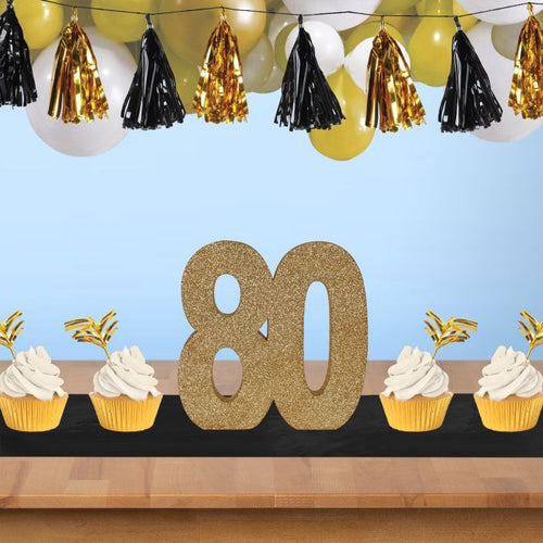 3-D Glittered "80" Centerpiece
