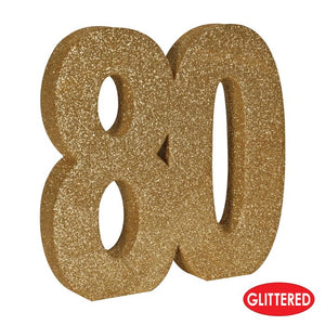 3-D Glittered "80" Centerpiece